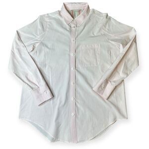 ATHLETA Women’s Light Pink Long Sleeve Marinwood Stripe Button Down Shirt Size S